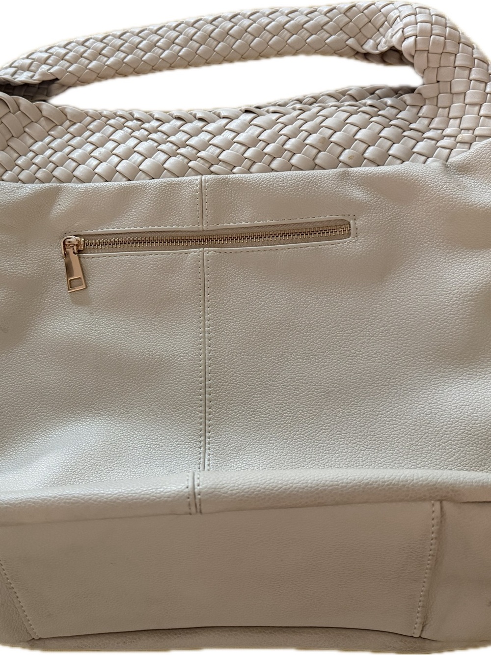 Moda Luxe Majestique Light Cream Braided-Top Hobo Bag - Picture 5 of 8